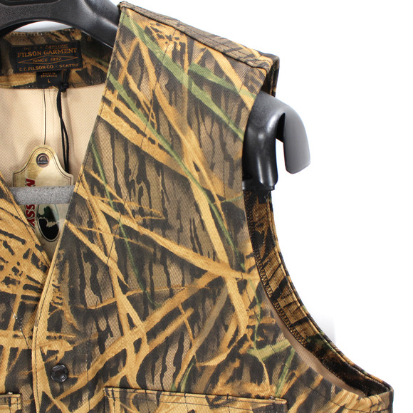 Filson x Mossy Oak Rugged Twill Cruiser Shadow Grass Camo Field Vest Large NEW - Picture 2 of 6